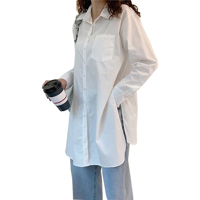 Women's Blouses & Shirts 2021 Women Spring Autumn Blouse Oversize Split Korean Style Irregular Elegant Lady Wild Long Tops CL866, White
Women's Blouses & Shirts 2021 Women Spring Autumn Blouse Oversize Split Korean Style Irregular Elegant Lady Wild Long Tops CL866, White