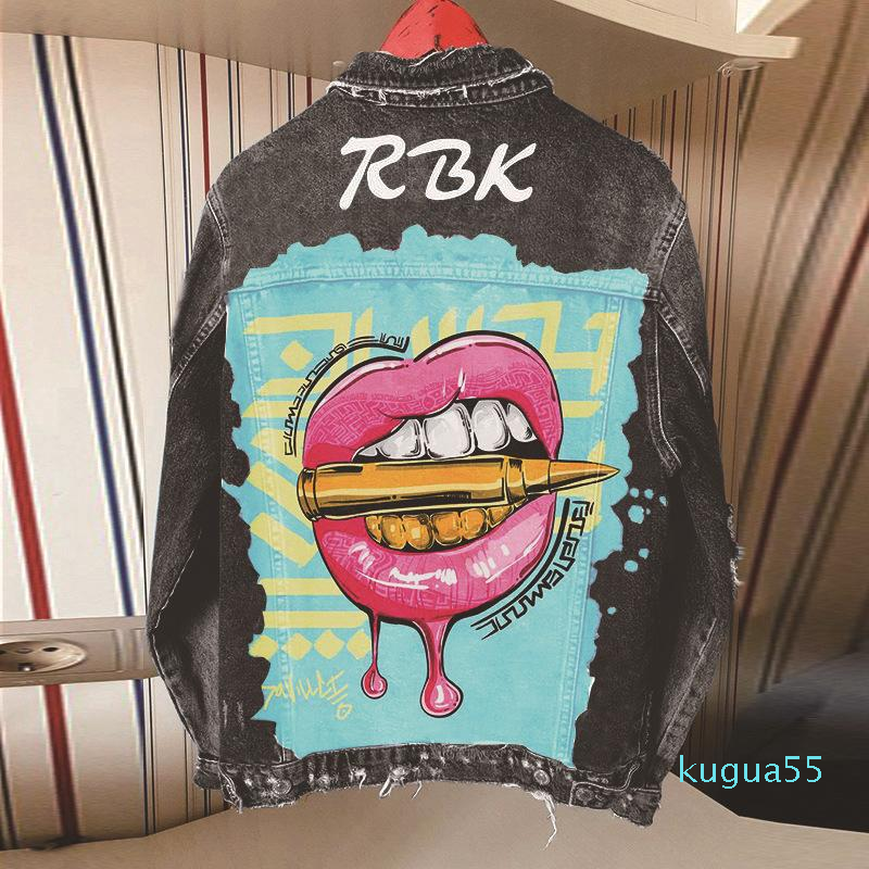 Women's Jackets Autumn Style Personalized Printing Denim Jacket Coat Wholesale Foreign Trade
