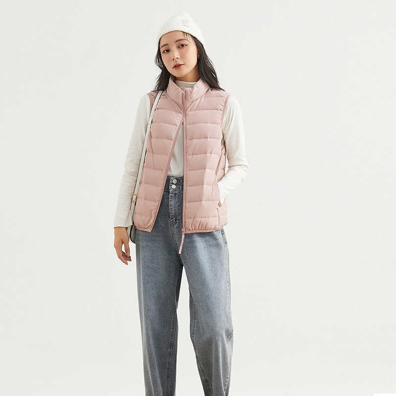 Women's Outwear Vest 90% White Duck Down Vest Ultra Light Causal Matt Fabric Female Sleeveless Windproof Warm Waistcoat 210918