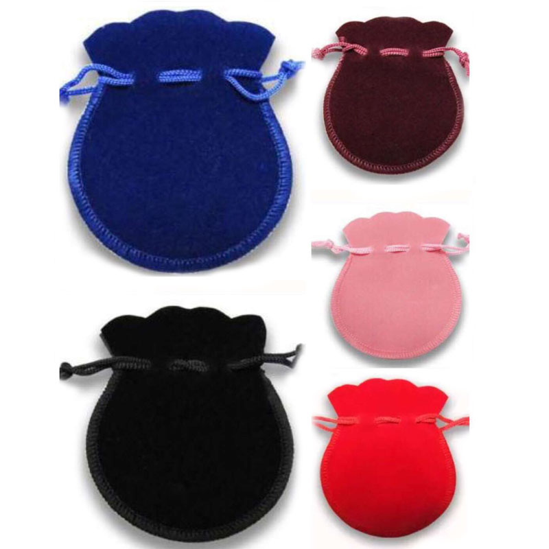 100 Pcs 7cm*9cm Black Red Wedding Favor Velvet Cloth Bags with Drawstring Jewelry Gift Bags for Party, Jewelry, Festival, Makeup Bags