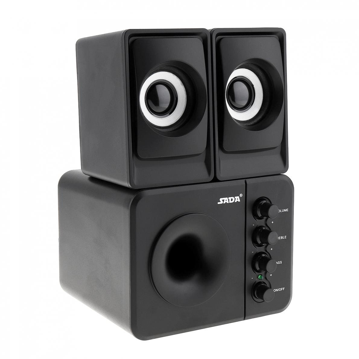 USB2.0 Subwoofer Computer Speaker with 3.5mm Audio Plug and USB Power Plug for Desktop PC Laptop MP3 Cellphone MP4