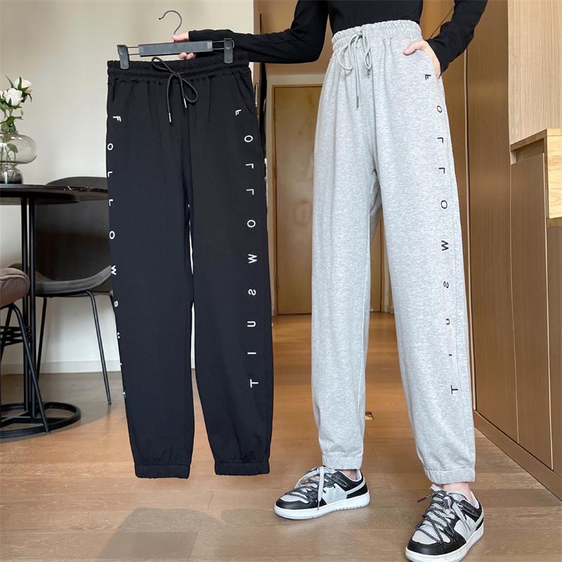 Women's Pants & Capris High Waist Thin On Side Off, Black;white