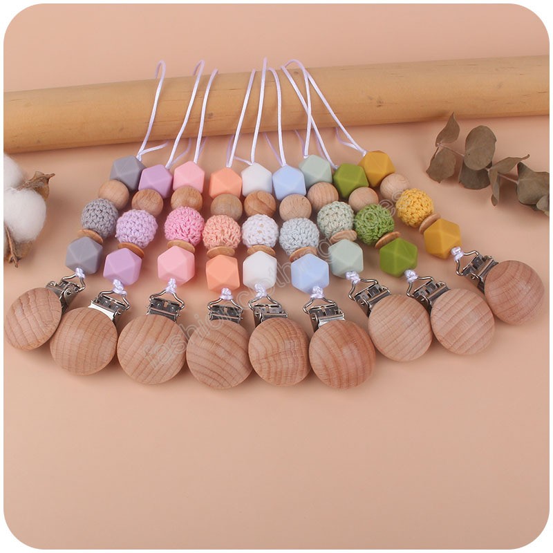 Baby Silicon Bead Wooden Pacifier Holders and Beech Clips Eco-Fridendly Food Grade Material Infant Nipple Anti-drop Chain
Baby Silicon Bead Wooden Pacifier Holders and Beech Clips Eco-Fridendly Food Grade Material Infant Nipple Anti-drop Chain