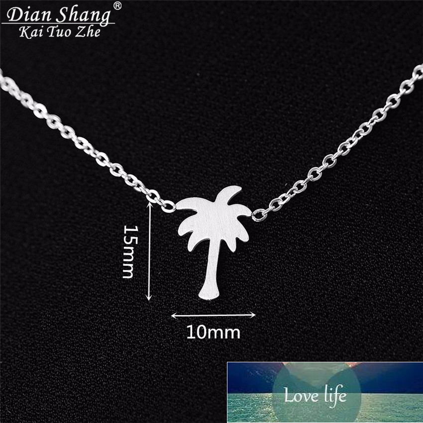 Minimalism Palm Tree Necklaces Women's Dainty Jewelry Stainless Steel Tropical Leaves Arecaceae Hawaii Plant Friendship Necklace