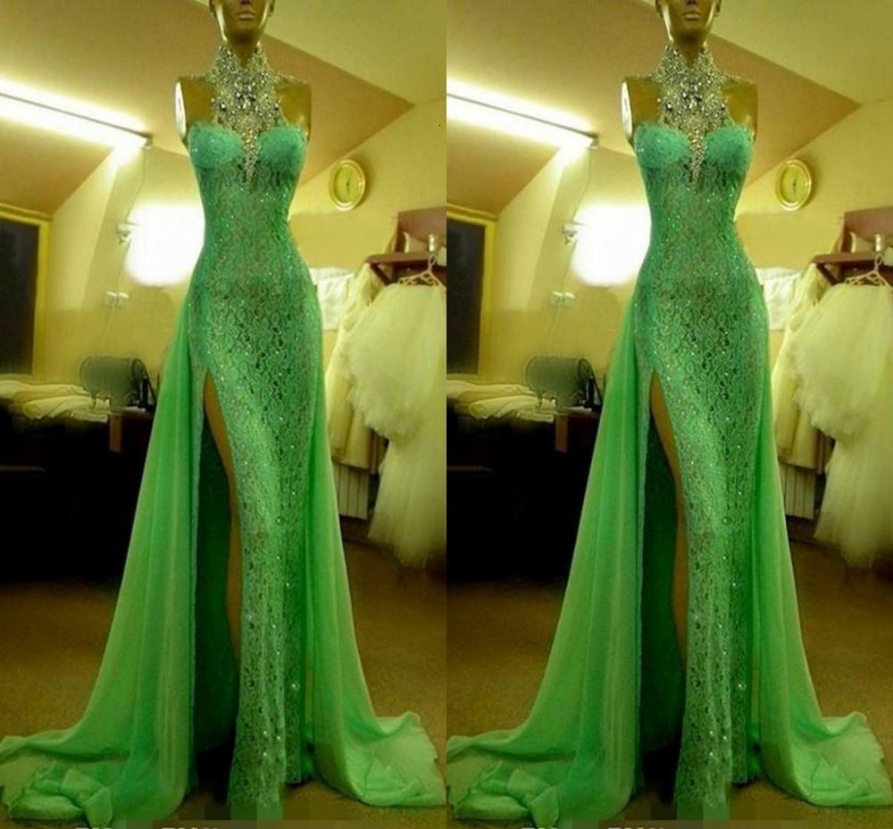 2021 New Emerald Green Lace High Neck with Crystal Arabic Evening Party Gowns Long Side Slit Dubai Prom Es J4bt, Red
2021 New Emerald Green Lace High Neck with Crystal Arabic Evening Party Gowns Long Side Slit Dubai Prom Es J4bt, Red
