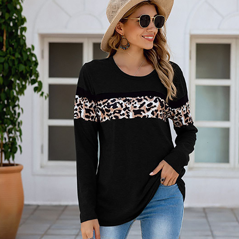 2021 Spliced Leopard Chest Cotton t Shirts Long Sleeve Autumn New Casual Loose Office Lady Women Tshirt Chic Top Plus Size Dtun, Brown
2021 Spliced Leopard Chest Cotton t Shirts Long Sleeve Autumn New Casual Loose Office Lady Women Tshirt Chic Top Plus Size Dtun, Brown