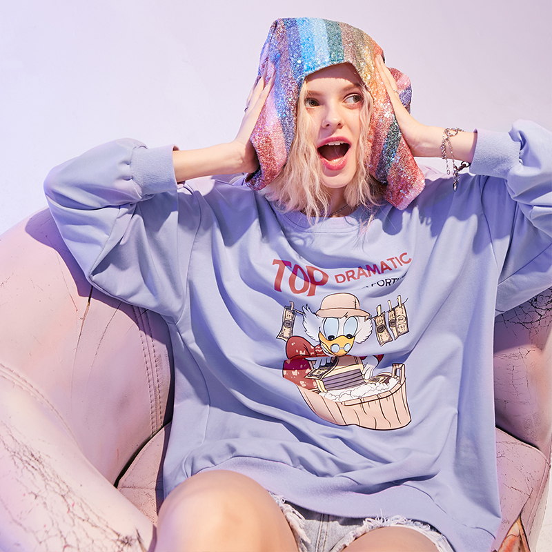 ELFSACK Joker Princess Graphic Women Sweatshirt, Autumn Girl Sporty Chic Cartoon Print Pullover Clothes,ELF Casual Daily Top 201212