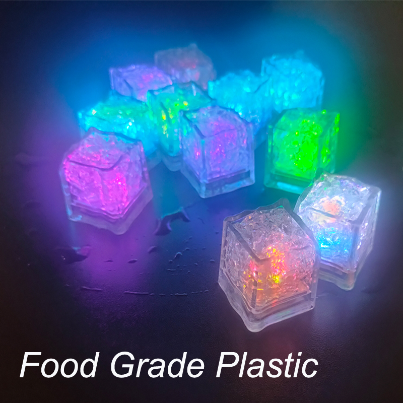 Led Night Lights Lite Ice Cubes Multicolor Light Up Blinking Liquid Active Sensor for Party Xmas Festival Wedding Decoration Color Changing Bar Access