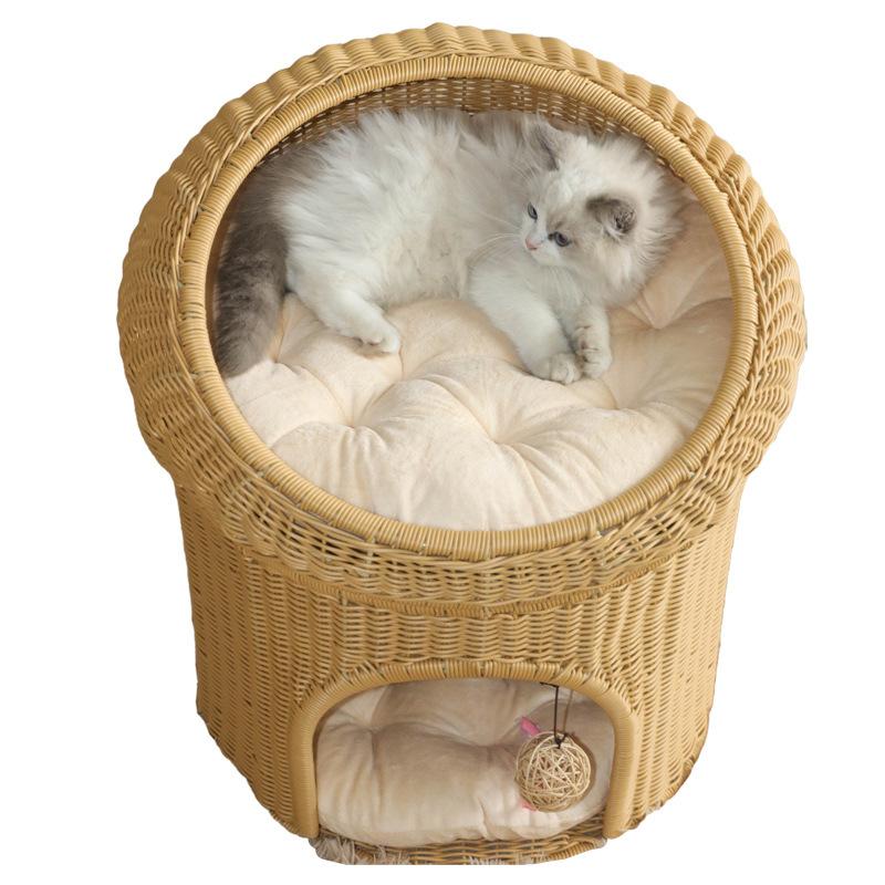All Seasons Knitting Pet Nest Double Deck Cat Hou Semi Closed Rattan Cat Nest Rattan Weaving Cage Pet Supplies
All Seasons Knitting Pet Nest Double Deck Cat Hou Semi Closed Rattan Cat Nest Rattan Weaving Cage Pet Supplies