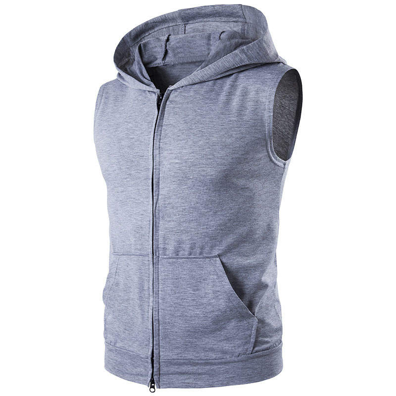 2021 New Summer Hoodies Men Slim Fit Sleeveless Thin Men' Hooded Hoodie Sweatshirt with Big Pocket Cotton Solid Zipper Sportswear -xxl Tk8, White 
2021 New Summer Hoodies Men Slim Fit Sleeveless Thin Men' Hooded Hoodie Sweatshirt with Big Pocket Cotton Solid Zipper Sportswear -xxl Tk8, White