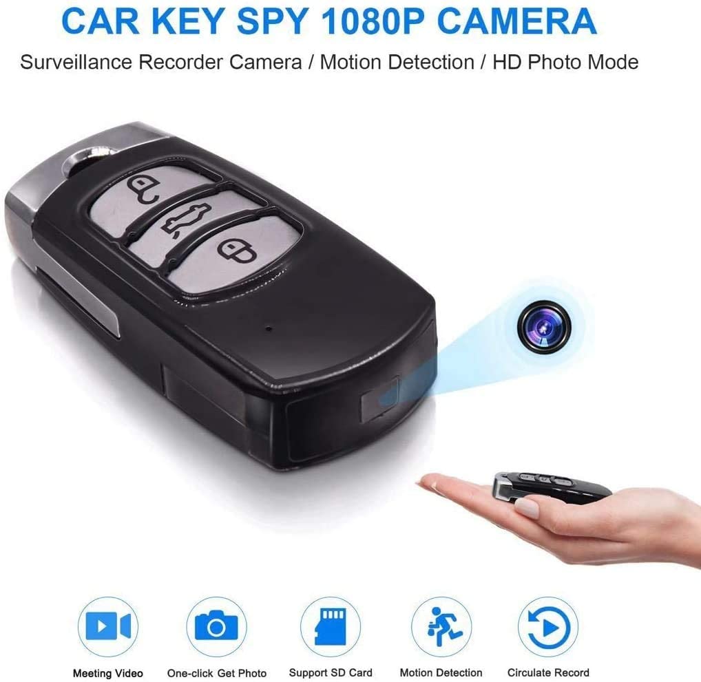 Car Key Mini Camera DV Keychain Full HD 1080P Portable Home Security Cameras Covert Nanny Cam Small Indoor Outdoor camcorder Video Recorder Motion Activated