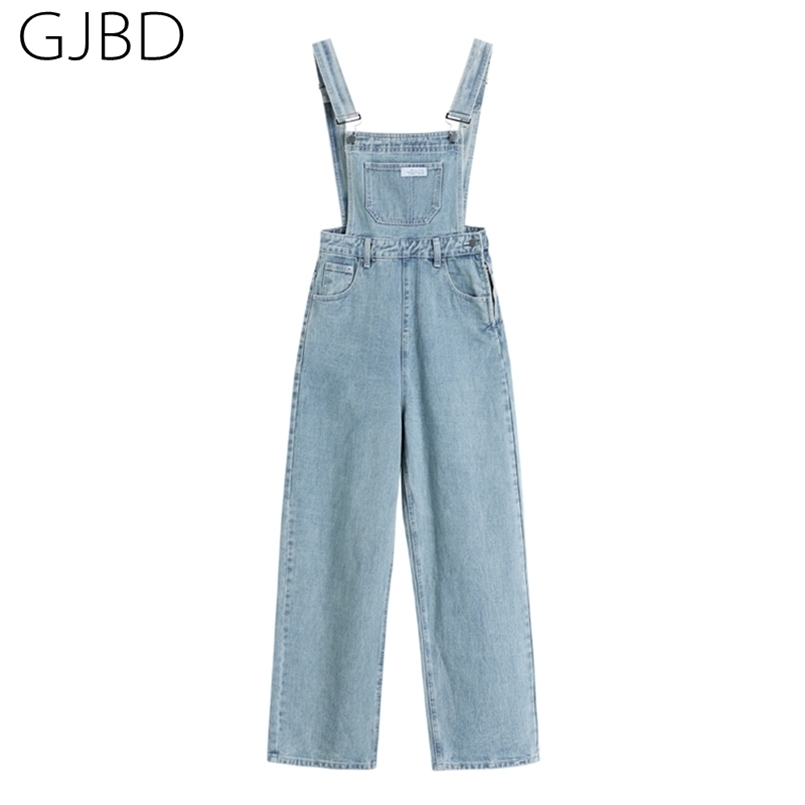 Overalls Pant's Suspender Jeans Spring Plus Size Streetwear Baggy Braces Vintage Blue Mom Denim Trouser 210809