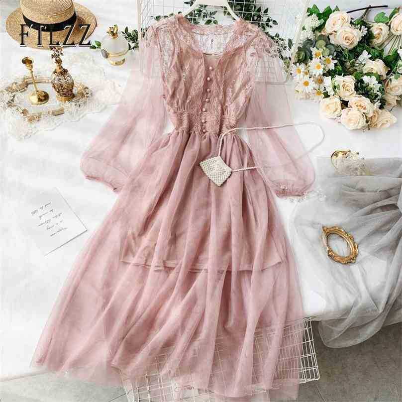 Sweet women mesh lace dresses vestidos spring autumn long sleeved slim sexy v-neck casual dress ladies korean robe 210525
Sweet women mesh lace dresses vestidos spring autumn long sleeved slim sexy v-neck casual dress ladies korean robe 210525