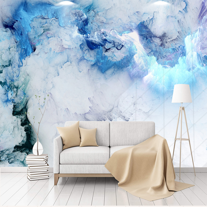 Custom Any Size Mural Blue Cloud 3D Wallpaper Living Room Background Wall Decoration Waterproof Wallpaper High Quality