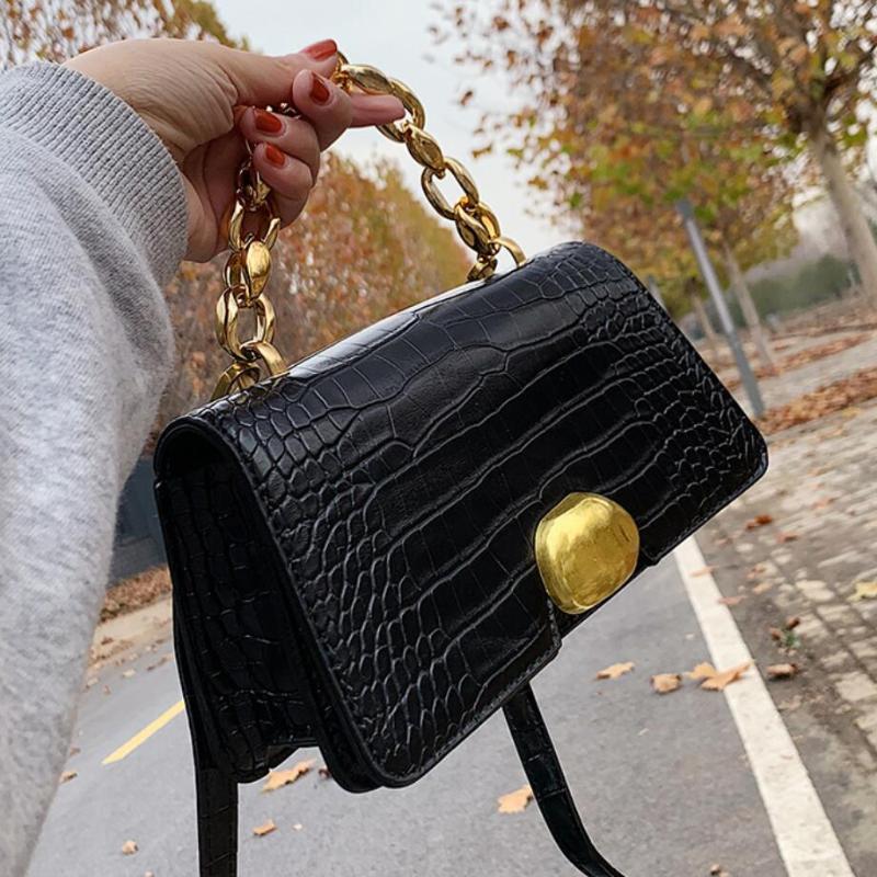 Stone pattern Chain Tote bag 2021 Fashion New High quality PU Leather Women's Designer Handbag Vintage Shoulder Messenger Bag, Black 
Stone pattern Chain Tote bag 2021 Fashion New High quality PU Leather Women's Designer Handbag Vintage Shoulder Messenger Bag, Black