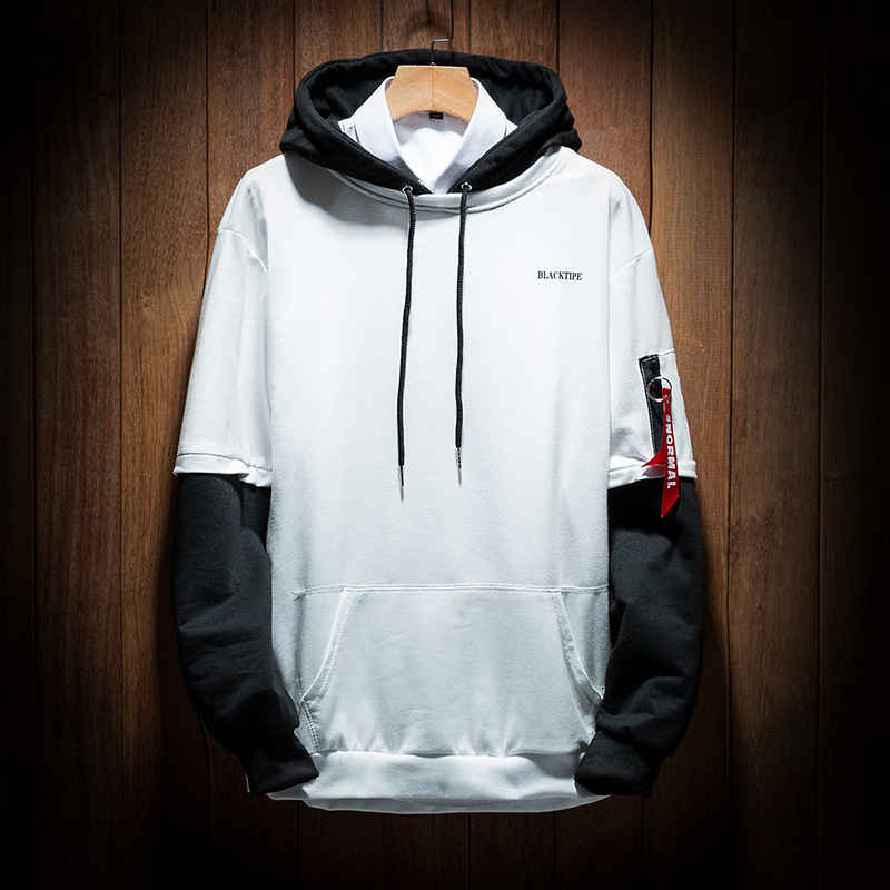 Autumn Cool Sweatshirt Men Hip Hop Patchwork Pullover Contrast Hoodies Sportswear Long Sleeve Sweatshirt Male Street Tops 201020
