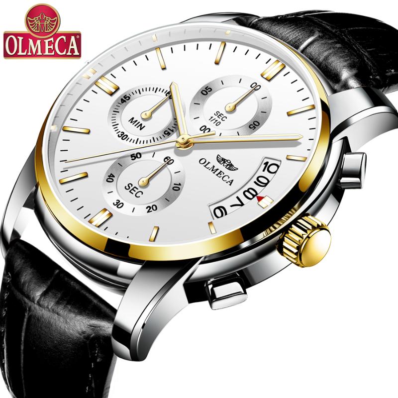 Wristwatches Watch Men 2021 Business Olmeca Watches Chronograph Waterproof Leather Strap Quartz WristWatch Relogio Masculino, 13
Wristwatches Watch Men 2021 Business Olmeca Watches Chronograph Waterproof Leather Strap Quartz WristWatch Relogio Masculino, 13