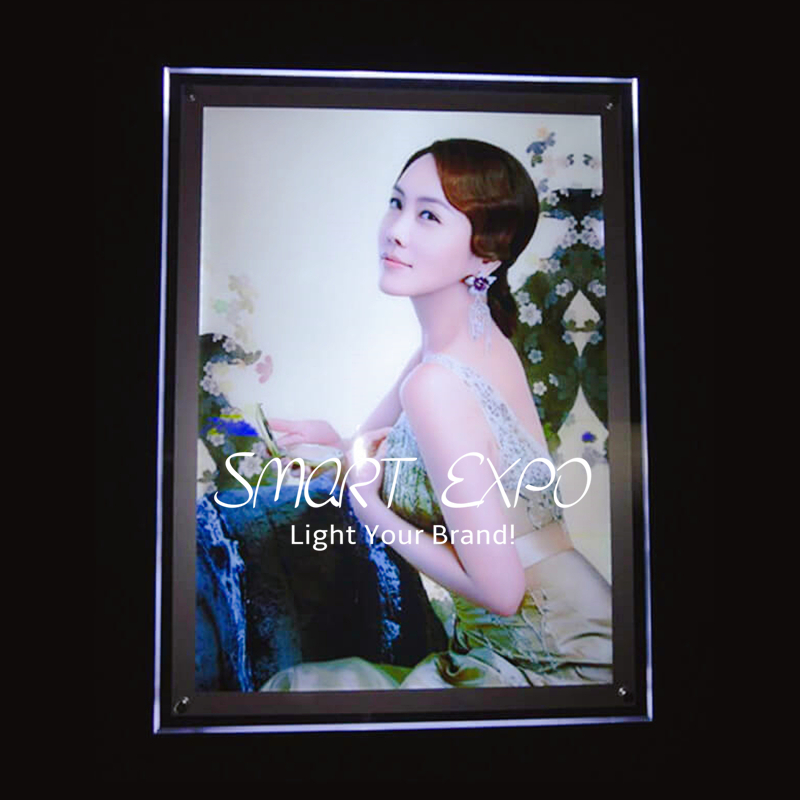 A3 Acrylic Image Displaying Light Box Advertising Display with LED 2835 Side-Lit Strong Wooden Case Packing