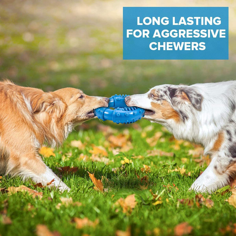 Aggressive Chewers Natural Rubber Long Lasting Indestructible Dog Toys Durable Puppy Chew Toy for Small Medium Large Dogs Blue