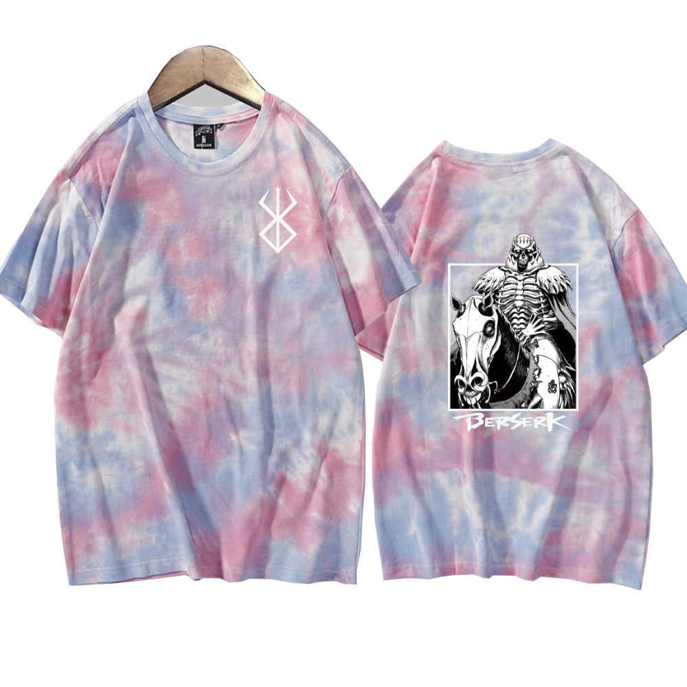 Hot Anime Berserk Tie Dye T-shirt Short Sleeve O-Neck Y0809