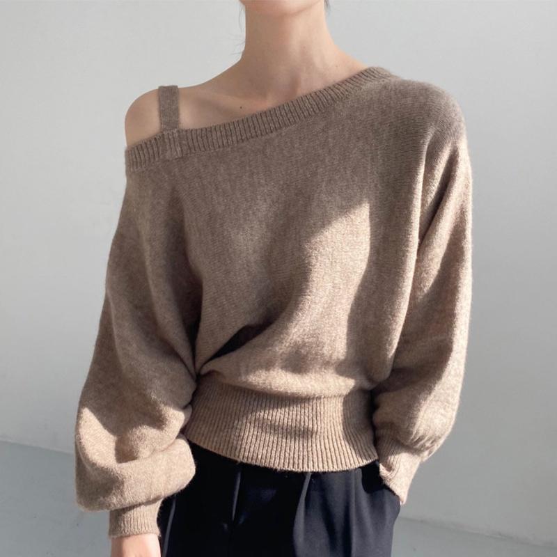 Women's Sweaters ZCSMLL Autumn And Winter Elegant Temperament Irregular Side Strapless Sling Design Loose Puff Sleeve Knitted Sweater Women, Gray
Women's Sweaters ZCSMLL Autumn And Winter Elegant Temperament Irregular Side Strapless Sling Design Loose Puff Sleeve Knitted Sweater Women, Gray