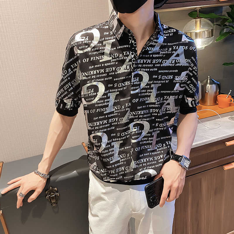 Letter Printed Shirts Men Loose Streetwear Pullover Summer Short Sleeve Oversized Casual Shirt Social Party Nightclub Clothes 210527, White
Letter Printed Shirts Men Loose Streetwear Pullover Summer Short Sleeve Oversized Casual Shirt Social Party Nightclub Clothes 210527, White