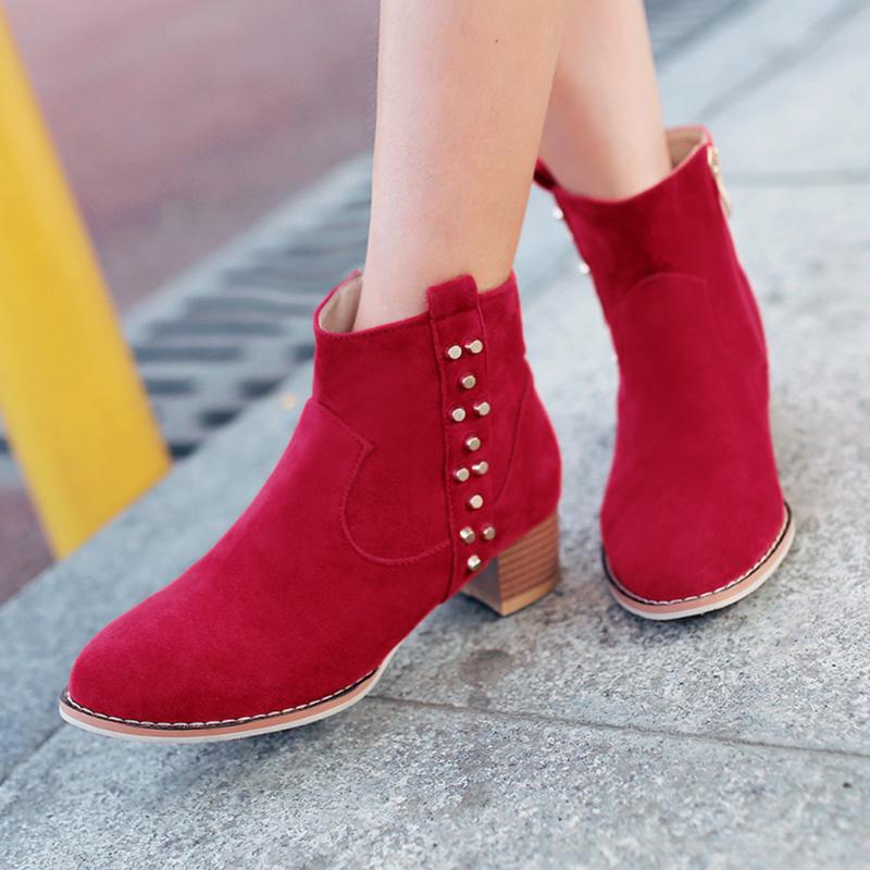 Boots Ankle For Women Booties Casual Work Shoes Pure Color Round Toe Zipper Autumn Winter Heels Vintage Female, Black
Boots Ankle For Women Booties Casual Work Shoes Pure Color Round Toe Zipper Autumn Winter Heels Vintage Female, Black