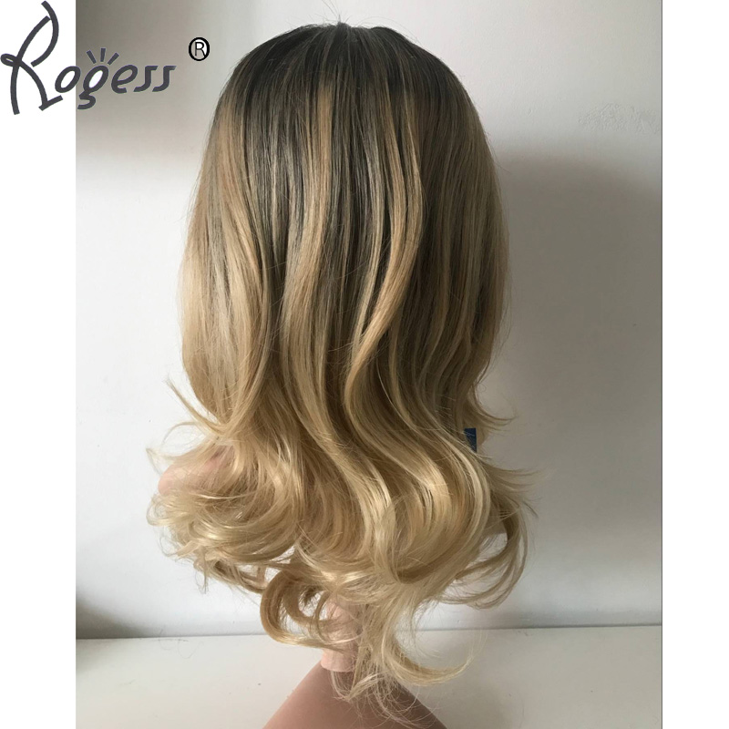 Fashion Shoulders Length Synthetic wig Blong Dark Root Natural Wave Hair wigs for women