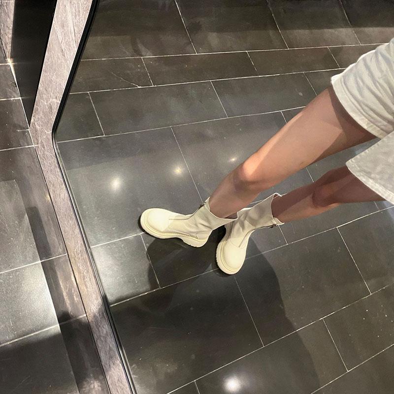 Boots 2022 Autumn Women Zip Ankle Boot For High Quality Leather Comfort Casual Platform Shoes Durable Heighten Shoe