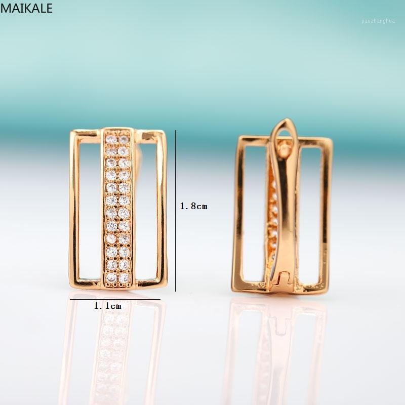 Stud MAIKALE Trendy Two Layers Geometric Cubic Zirconia Earrings Fine Jewelry Rose Gold Korean For Women Gift, Golden;silver
Stud MAIKALE Trendy Two Layers Geometric Cubic Zirconia Earrings Fine Jewelry Rose Gold Korean For Women Gift, Golden;silver