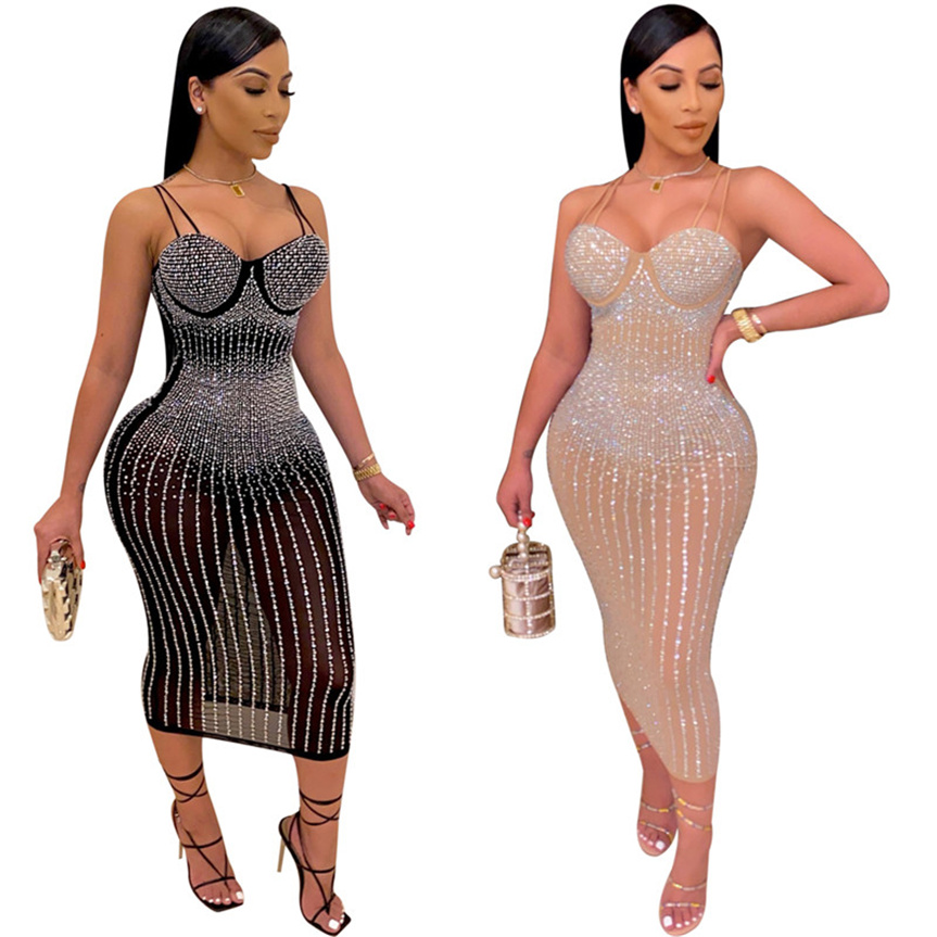 Plus size Women Rhinestone dresses mesh mini skirts sexy clubwear spaghetti strap dress fashion solid color bodycon dress party clothes 4452, Mix color
Plus size Women Rhinestone dresses mesh mini skirts sexy clubwear spaghetti strap dress fashion solid color bodycon dress party clothes 4452, Mix color