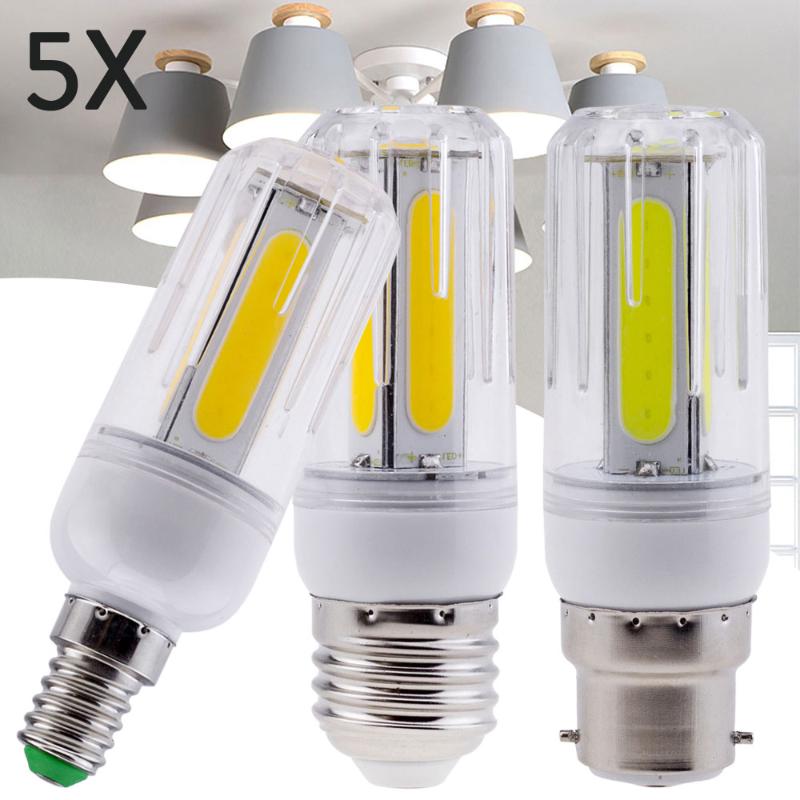

Bulbs 5X Bright E27 LED COB Corn Light E26 E14 E12 B22 Lamps 220V 110V 12W 16W White Ampoule Bombilla For Home House Bedroom
