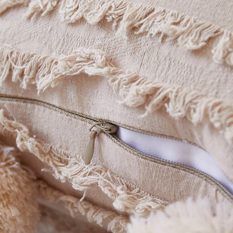 Seat Floral Tassels Pillow Cover With Pompom Yellow Grey White Decorative Cushion Covers Home Decor Throw PillowCase 45x45cm WLL321413542