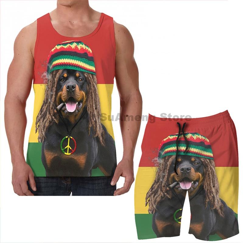 Men' Tracksuits Summer Funny Print Men Tank Tops Women Rasta Dog Beach Shorts Sets Fitness Vest
Men' Tracksuits Summer Funny Print Men Tank Tops Women Rasta Dog Beach Shorts Sets Fitness Vest