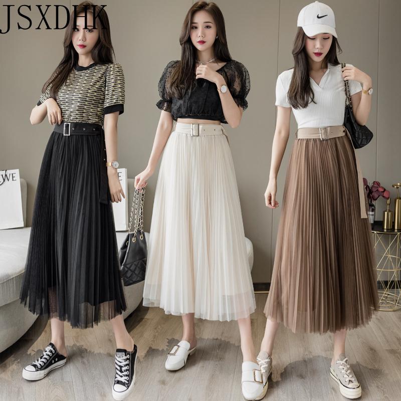 Skirts White Long Skirt Pleated Women Fashion 2021 Summer Solid Belt Waist Tulle Mesh Elegant Ladies Female, Black
Skirts White Long Skirt Pleated Women Fashion 2021 Summer Solid Belt Waist Tulle Mesh Elegant Ladies Female, Black