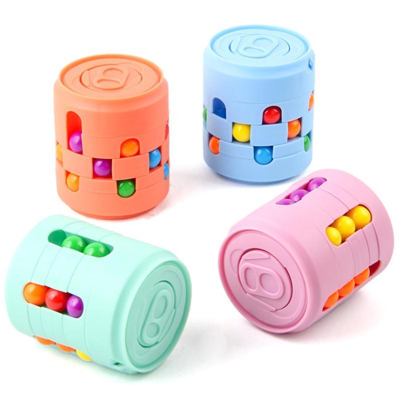 2021 Decompression Toy Coke Can Cube Finger Toys Children's Creative Funs Magic Bead Intellectual Rotating Game