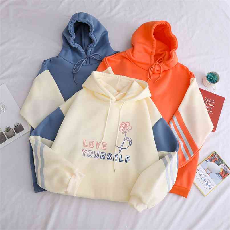 Fleece Hoodies Women Casual Streetwear Kpop Bangtan Boys LOVE YOURSELF Floral Print Hit Color Patchwork Sweatshirt Pullovers 210830, Blue
Fleece Hoodies Women Casual Streetwear Kpop Bangtan Boys LOVE YOURSELF Floral Print Hit Color Patchwork Sweatshirt Pullovers 210830, Blue
