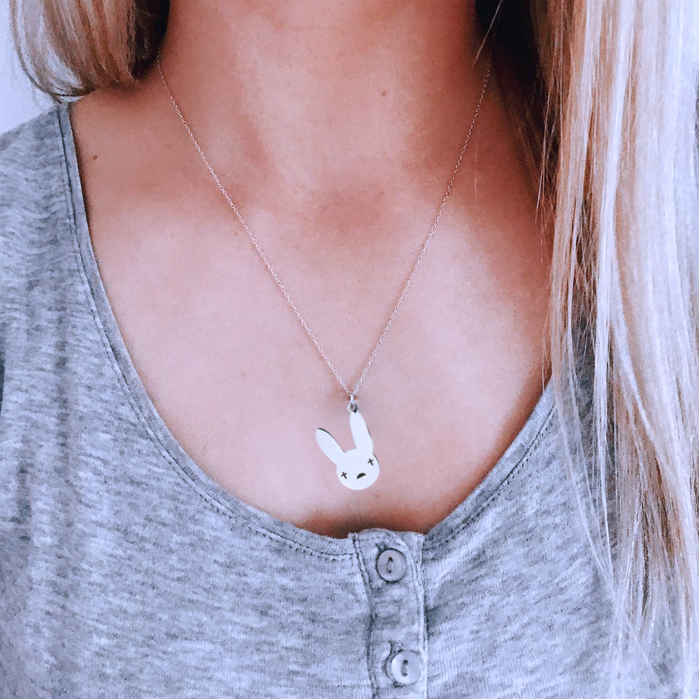 Bad Bunny Necklace with Cute Rabbit Pendant Stainless Steel Pendant Necklace Hip Hop Women Men Jewelry
Bad Bunny Necklace with Cute Rabbit Pendant Stainless Steel Pendant Necklace Hip Hop Women Men Jewelry