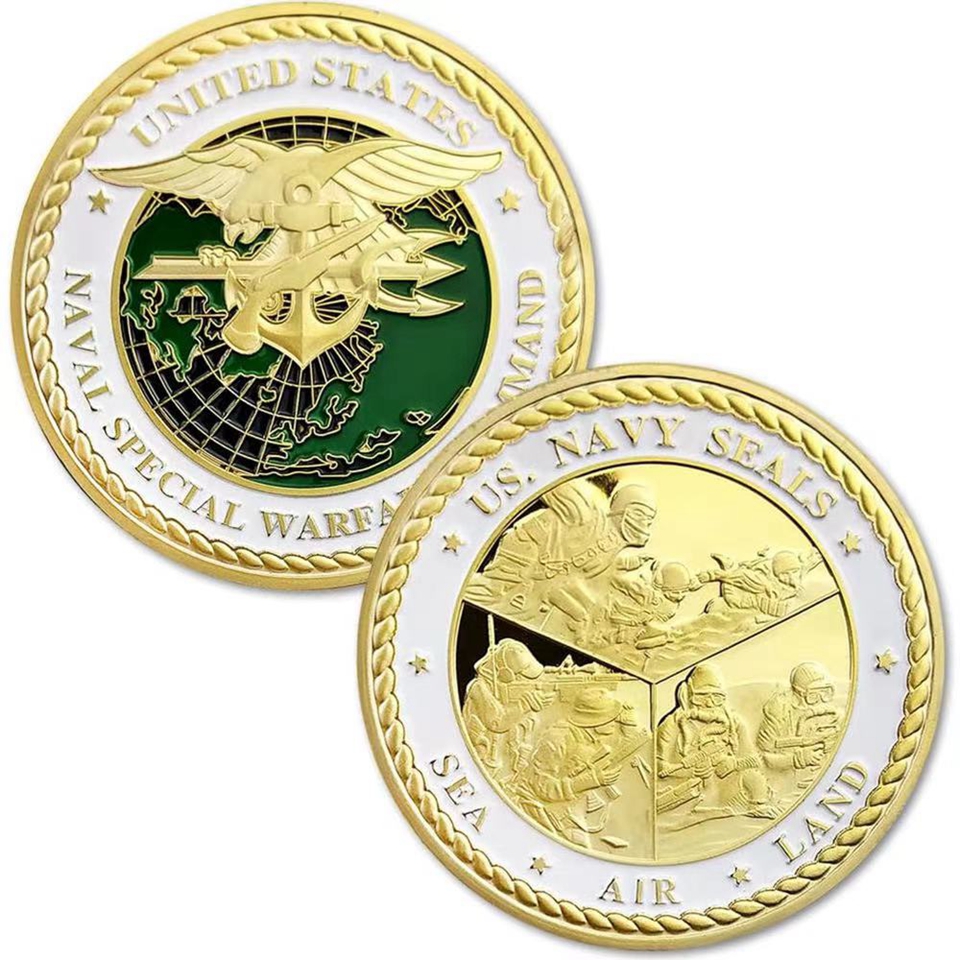 Arts and Crafts US Navy Seals Sea Air Land Naval Special Warare Command Gold Plated Challenge Coin
Arts and Crafts US Navy Seals Sea Air Land Naval Special Warare Command Gold Plated Challenge Coin