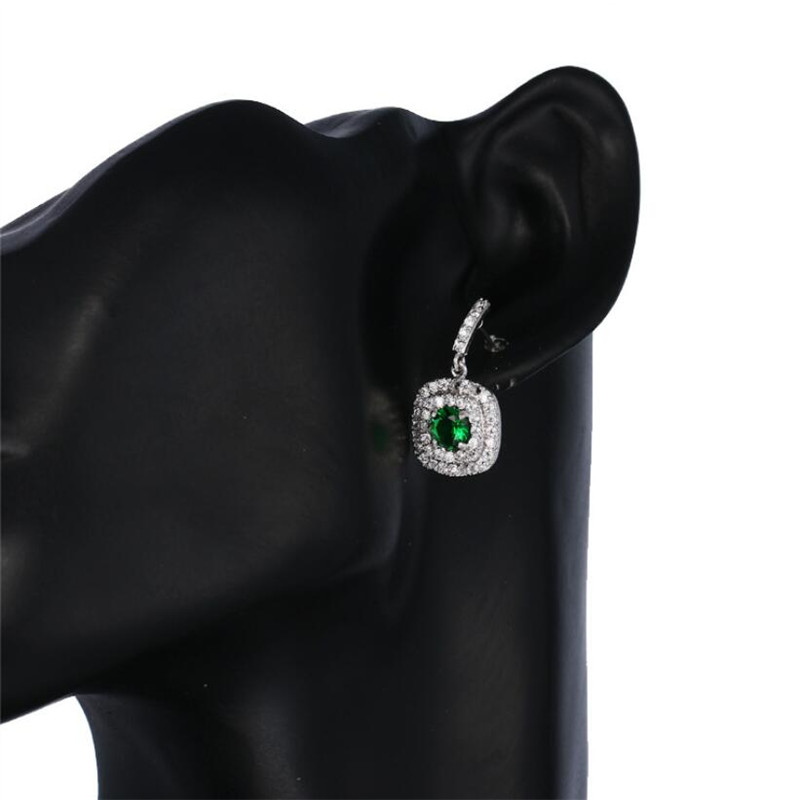 2021 Choucong Brand Dangle Earring Luxury Jewelry 18k White Gold Fill Round Cut Topaz Sapphirre High Quality Party Promise Women Wedding Drop Earrings