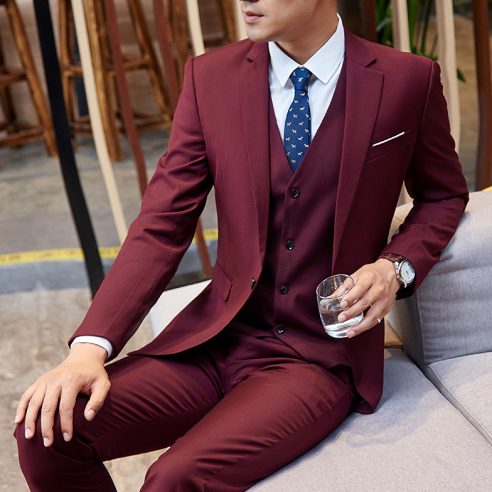 Slim Fit Color Piece Set Male Fashion Wedding Party Suit Man Formal Business Suits Costume Homme Mariage 6eg2, Burgundy
Slim Fit Color Piece Set Male Fashion Wedding Party Suit Man Formal Business Suits Costume Homme Mariage 6eg2, Burgundy