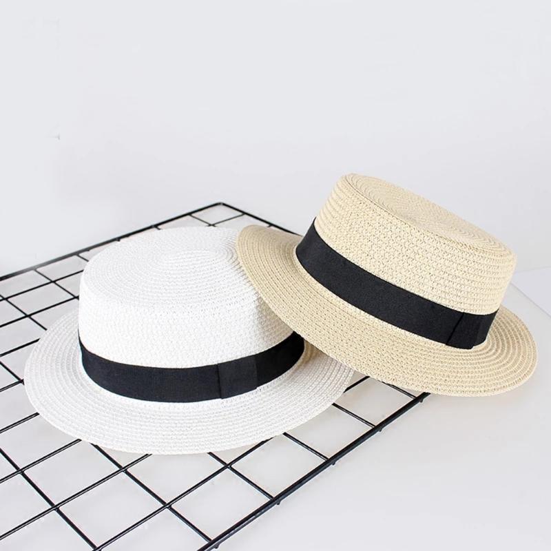 Wide Brim Hats Women's Hat Ribbon Straw Sun Breathable Large Beach Summer Boater Round Flat Top For Women
Wide Brim Hats Women's Hat Ribbon Straw Sun Breathable Large Beach Summer Boater Round Flat Top For Women