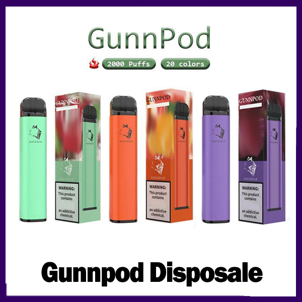 Gunnpod E-cigarettes Disposable Pod Device 2000 Puffs 1250mAh Battery 8ml Prefilled Cartridge Vape Pen Freee shipping UPS
Gunnpod E-cigarettes Disposable Pod Device 2000 Puffs 1250mAh Battery 8ml Prefilled Cartridge Vape Pen Freee shipping UPS