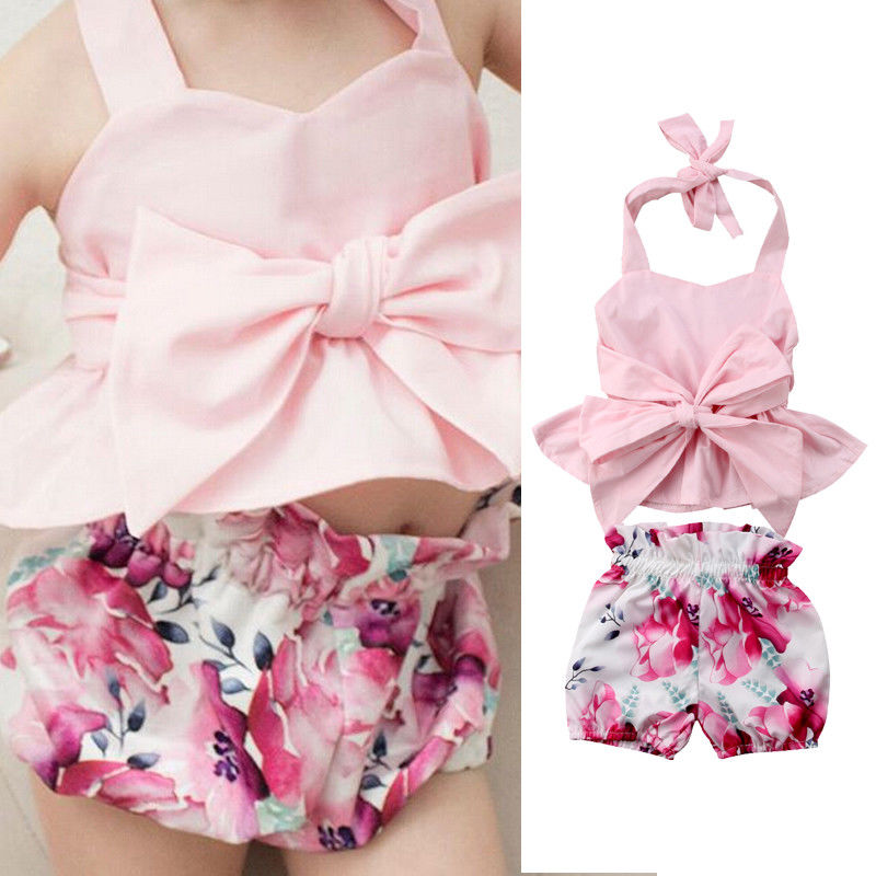 New Fashion Newborn Toddler Baby Girls Clothes Set Bow-knot Backless Tops T-shirt+Floral Shorts Clothes, Default color
New Fashion Newborn Toddler Baby Girls Clothes Set Bow-knot Backless Tops T-shirt+Floral Shorts Clothes, Default color