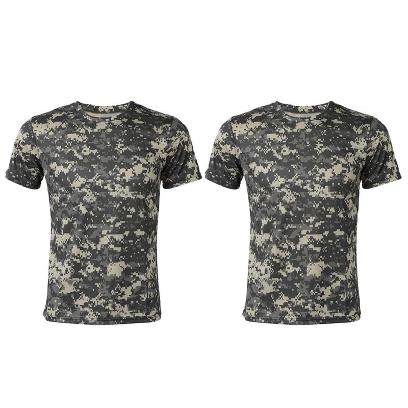 Outdoor T-Shirts 2x Hunting Camouflage T-Shirt Men Breathable Combat T Shirt Dry Sport Camo Camp Tees-ACU Green  & S, Gray;blue 
Outdoor T-Shirts 2x Hunting Camouflage T-Shirt Men Breathable Combat T Shirt Dry Sport Camo Camp Tees-ACU Green  & S, Gray;blue