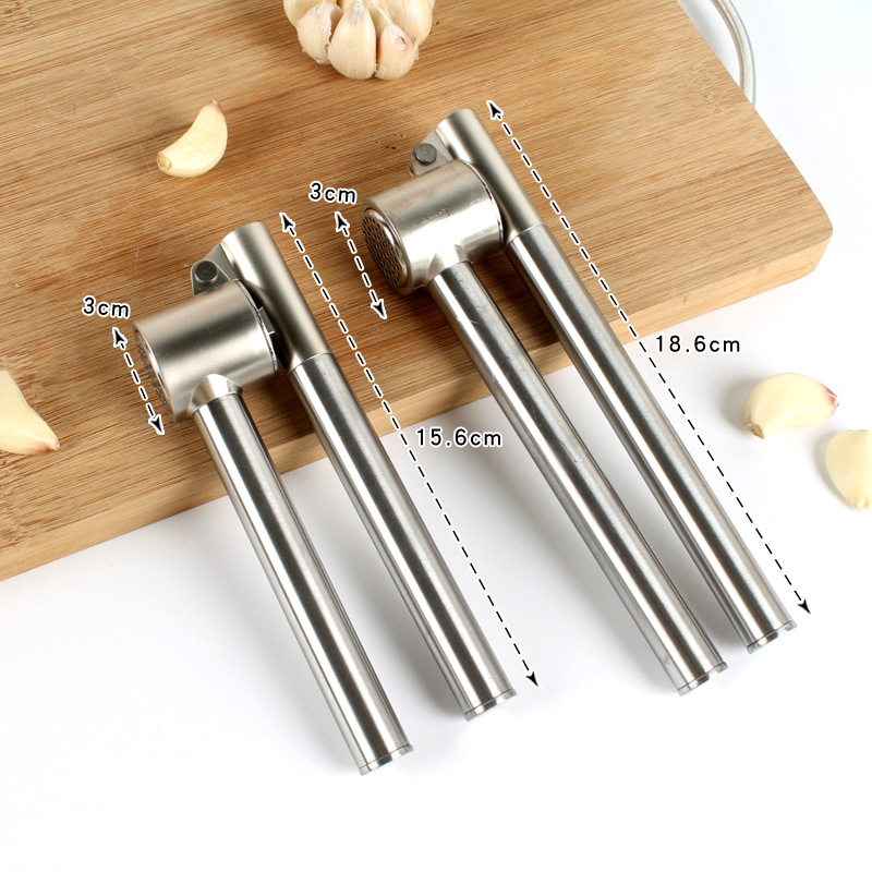 Garlic Press Mincer Cooking Utensils 304 Stainless Steel Crusher Peeler Set Detachable Heavy-duty Rust Proof Extracts More Paste
