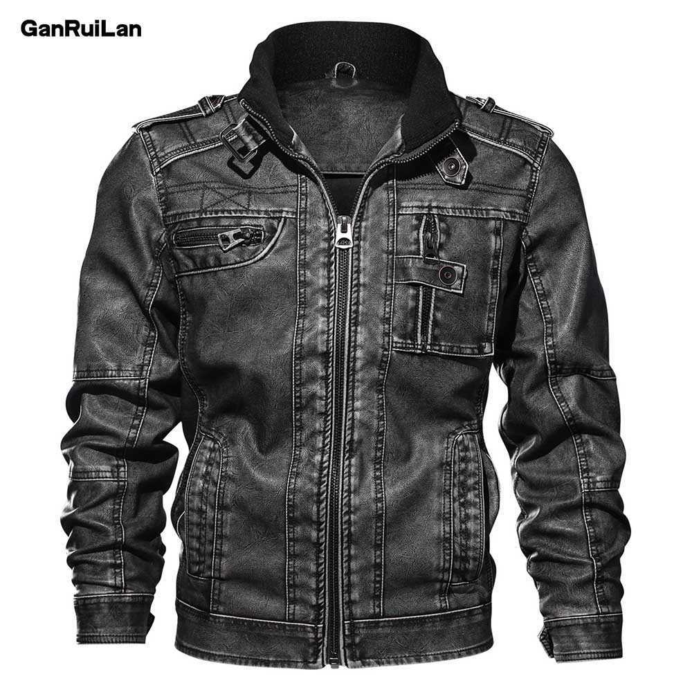 Men's PU Leather Jacket Winter Military Pilot Bomber Jackets Autumn Fashion Outerwear Motorcycle Biker Leather Coat JK18022 211018
