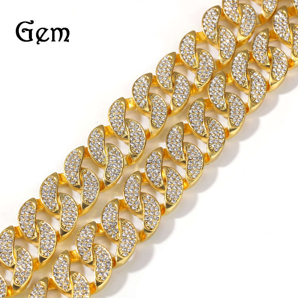 New gold plated diamond set Miami Cuba chain exaggerated trend hip hop men's bracelet necklace
New gold plated diamond set Miami Cuba chain exaggerated trend hip hop men's bracelet necklace