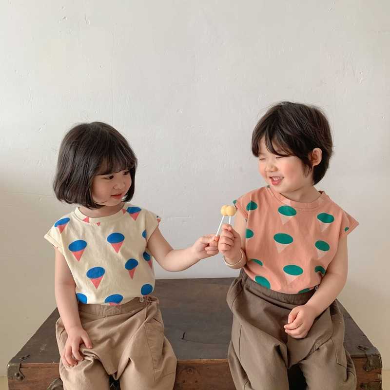 Summer geometric printing sleeveless T shirt for boys and girls cotton loose casual Tops 210615, Apricot
Summer geometric printing sleeveless T shirt for boys and girls cotton loose casual Tops 210615, Apricot