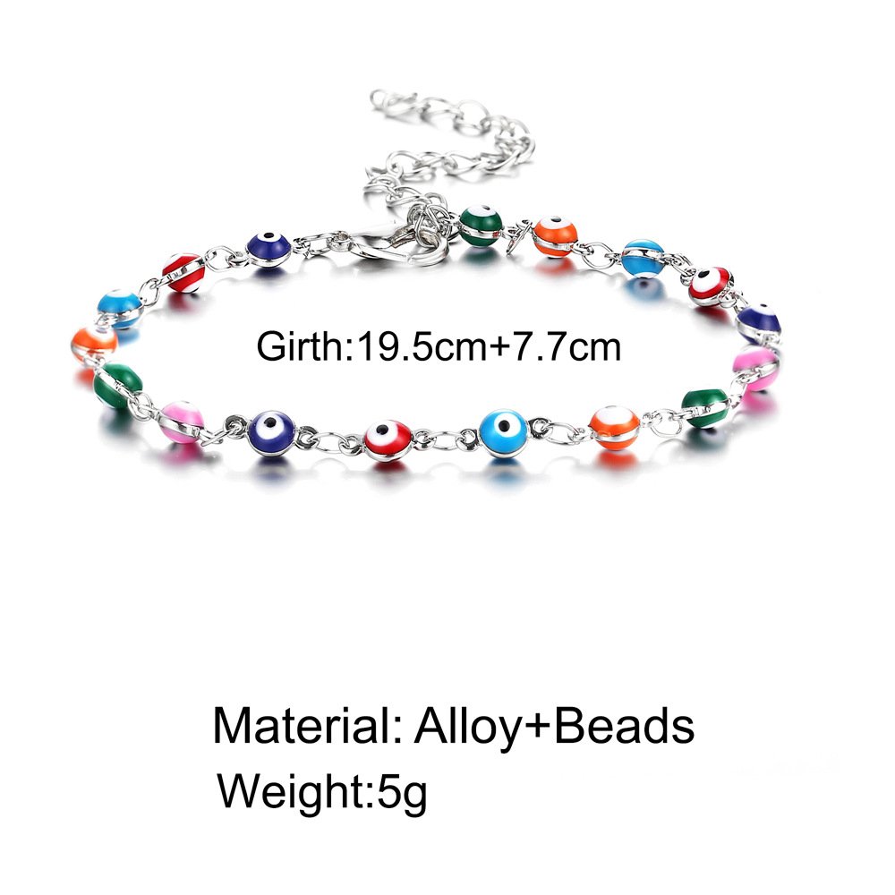 2024 Bohemian Colorful Evil Eye Beads Anklets For Women Gold Silver Color Summer Ocean Beach Ankle Bracelet Foot Leg Chain Jewelry